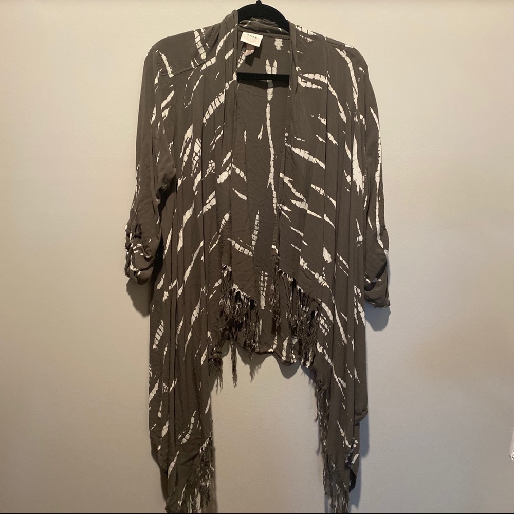 Knox Rose Olive Tie-Dye kimono